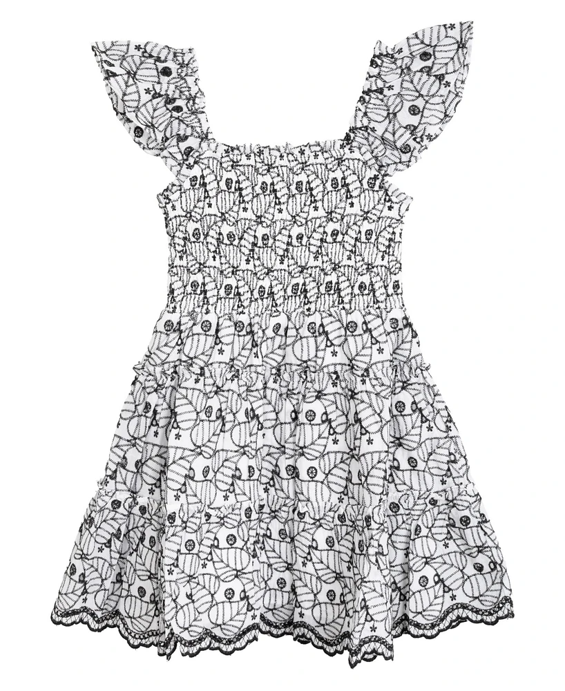Rare Editions Big Girls Enlarged Leaf Eyelet Dress
