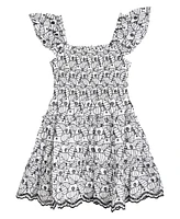 Rare Editions Big Girls Enlarged Leaf Eyelet Dress