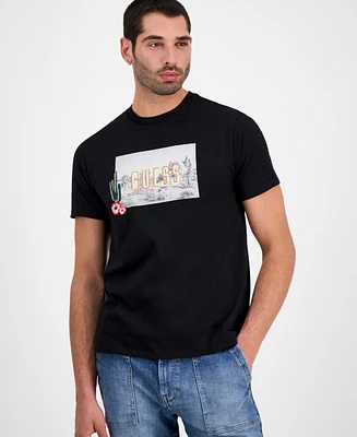 Guess Men's Cactus Garden Short Sleeve Logo Graphic T-Shirt