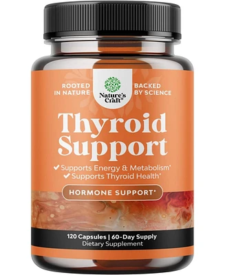 Thyroid Support Capsules | Iodine Thyroid Supplement | Tyrosine Bladderwrack Kelp Selenium and Ashwagandha | 120 ct
