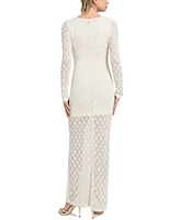 Guess Women's Long-Sleeve Alba Pointelle Maxi Dress