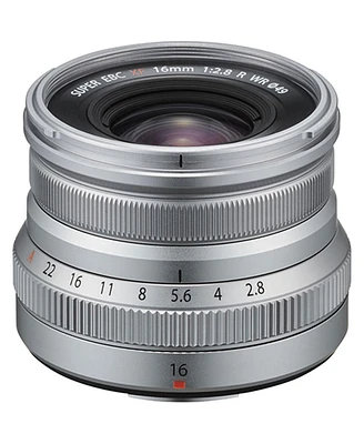 Fujifilm Xf 16mm f/2.8 R Wr Lens, Silver, Bundle with 49mm Digital Essentials Filter Kit and 15x15" Lens Wrap