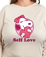 Hybrid Apparel Plus Peanuts Self Love Graphic Pullover T-Shirt