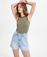 Levis Womens Essential Racer Tank Cinch Waist Denim Shorts