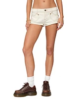 Edikted Women's Hearts Low Rise Micro Denim Shorts