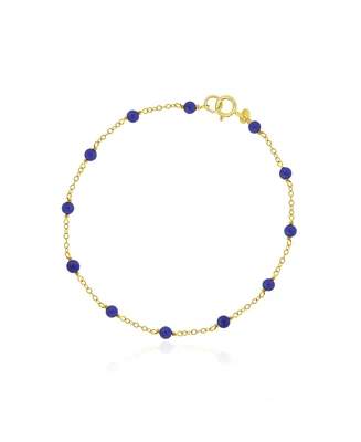 The Lovery Lapis Bead Chain Bracelet 14K Gold