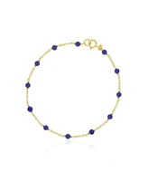 The Lovery Lapis Bead Chain Bracelet 14K Gold
