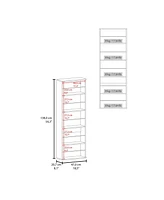 Baltimore Wall Mounted Shoe Rack, Mirror, Single Door, Ten Shoes Capacity,Natural Oak
