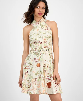 Rachel Roy Women's Joanna Mini Belted A-Line Dress