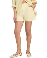 Guess Women's Linen High-Rise Tailored Shorts