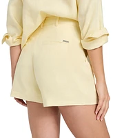 Guess Women's Linen High-Rise Tailored Shorts