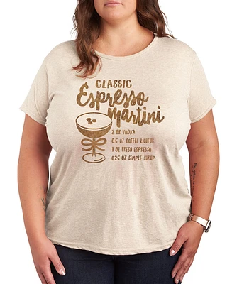 Hybrid Apparel Plus Espresso Martini Graphic Crew Neck T-Shirt