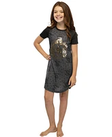Harry Potter Girls Foil Print Hogwarts House Crest Raglan Sleeve Nightgown