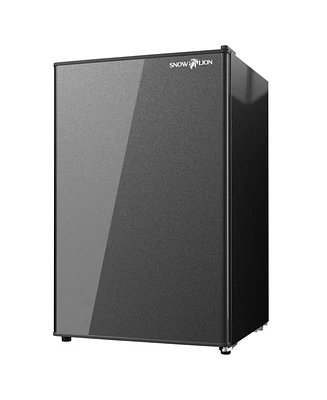 SnowLion Premium 122L Solid Door Mini Fridge 4.3 Cu.ft. Freestanding Under-Counter Mini Refrigerator in Black
