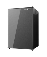 SnowLion Premium 122L Solid Door Mini Fridge 4.3 Cu.ft. Freestanding Under-Counter Mini Refrigerator in Black