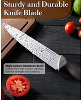 Cook N Home Multi-Purpose 8-Inch Straight Edge High Carbon Stainless Steel Sharp Chef's Knife ,Ergonomic Handle, Black