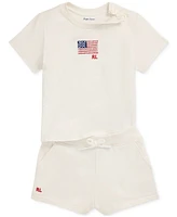 Polo Ralph Lauren Baby Girls Jersey Tee & French Terry Shorts Set