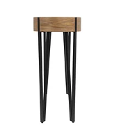 Creative Co-op 14" Astoria Wood White Oak Console Table