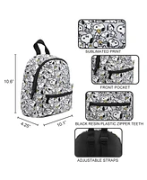 Peanuts Snoopy & Woodstock Fuax Leather 10.6" Gray Mini Backpack
