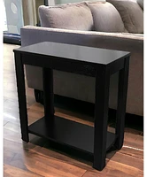 End Table with Shelf for Living Room or Bedroom Storage and Display
