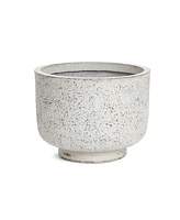 LuxenHome Rustic White with Gray -Inch Tall Round MgO Planter