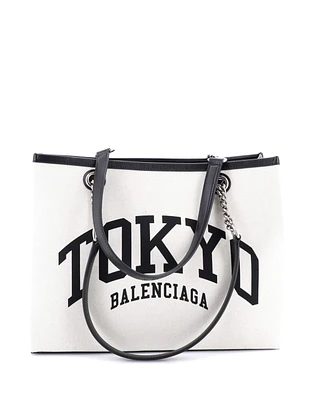 Pre-Owned Balenciaga Medium Cities Duty Free Tote Printed Canvas