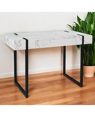 45" White and Black Writing Desk