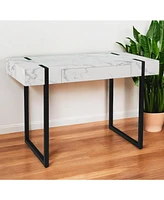 45" White and Black Writing Desk