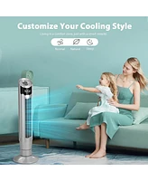 Cowsar Tower Fan 360°Oscillating Fan Quiet Cooling 24H Timer Remote Control Powerful Standing 8 Wind Speed 3 Wind Modes Ionizer Mode Bladeless Po
