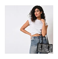 Women's Zebra Black & White Handbag