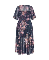 City Chic Plus Lovers Lane Print Dress