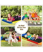 60 Inches Platform Tree Swing Outdoor with 2 Hanging Straps