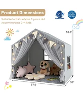 Large Toddler Playhouse Tent with Door Curtains Windows