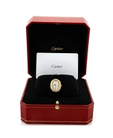 Pre-Owned Cartier Baignoire Quartz Watch in Gold and Leather 18mm