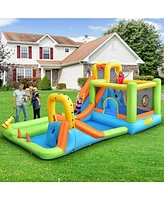 8 in 1 Inflatable Water Slide Park Bounce House Without Blower