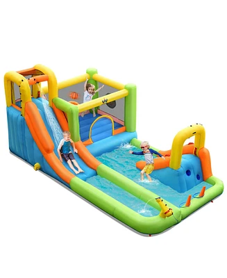 8 in 1 Inflatable Water Slide Park Bounce House Without Blower