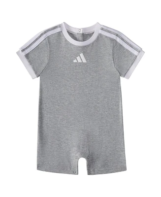 adidas Baby Boys 3-Stripe Short Sleeve Logo Romper