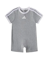 adidas Baby Boys 3-Stripe Short Sleeve Logo Romper