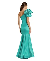 Mac Duggal Women's Off the Shoulder Bustier Satin Mermaid Gown