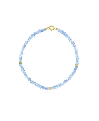 The Lovery Blue Topaz Bead Bracelet 14K Gold