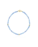 The Lovery Blue Topaz Bead Bracelet 14K Gold
