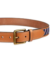 Tommy Hilfiger Men's Prep Striped Ribbon Inlay Casual Belt