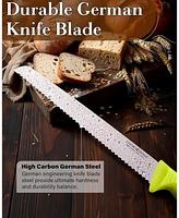 Cook N Home 10-Inch Bread Slicer Knife,Wavy Serrated High Carbon German Stainless Steel Sharp Kitchen Knife, Ergonomic Handle