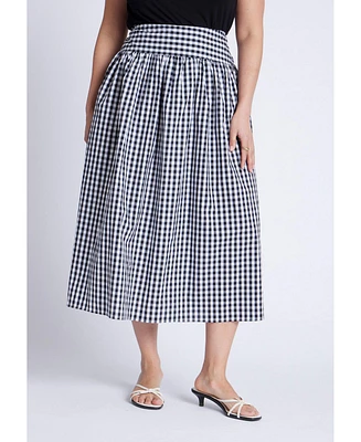 Eloquii Plus Gingham Full Skirt