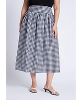 Eloquii Plus Gingham Full Skirt