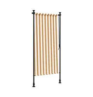 Outdoor Roller Blind Orange and White 47.2"x106.3" Fabric&Steel