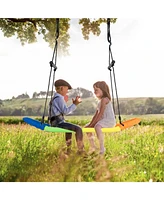 Saucer Tree Swing Surf Kids Outdoor Adjustable Oval Platform Set with Handle