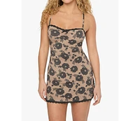 WeWoreWhat Women's Lace Trim Slip Dress