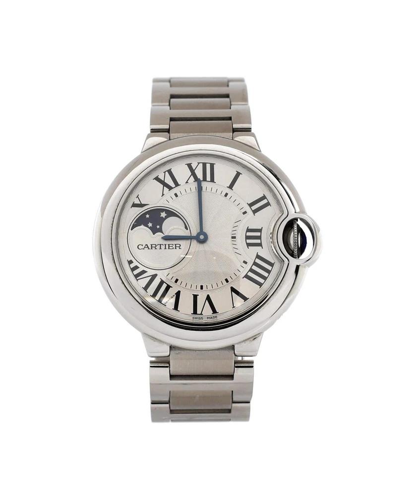 Pre-Owned Cartier Ballon Bleu de Cartier Moonphase Automatic Watch in Stainless Steel 37mm
