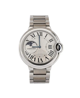 Pre-Owned Cartier Ballon Bleu de Cartier Moonphase Automatic Watch in Stainless Steel 37mm